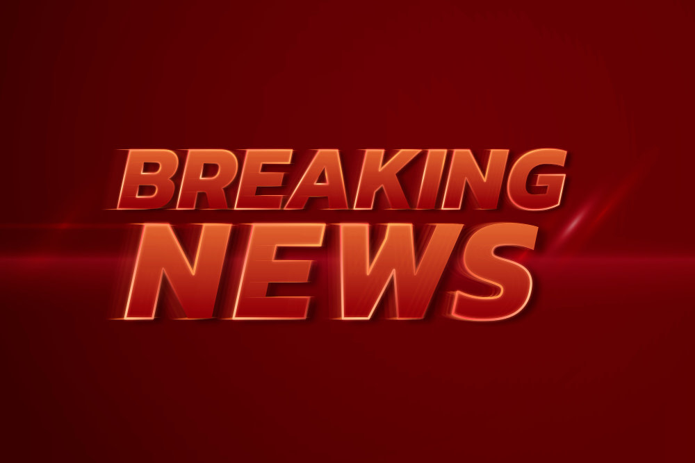 Breaking News 3D Neon Speed Red Text Typography Illustration