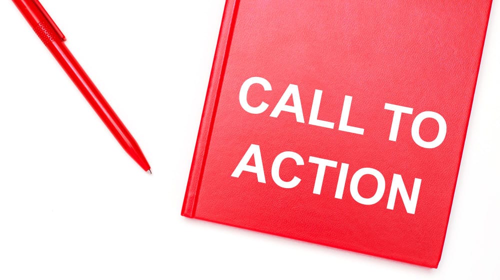 The Text Call to Action Is Written on a Red Notepad