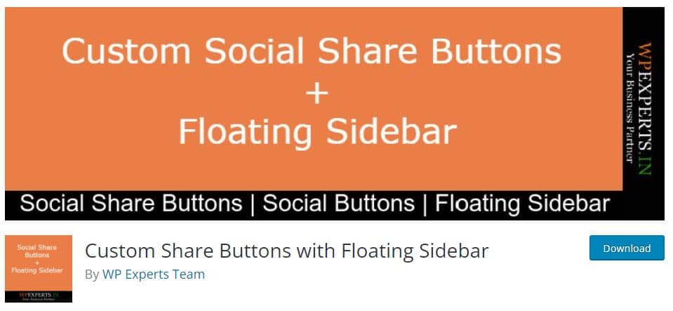 Custom Share Buttons with Floating Sidebar